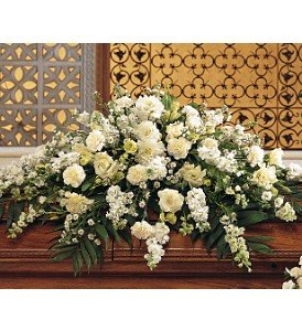 Pure White Casket Spray in Chicago Ridge�IL, James Saunoris & Sons