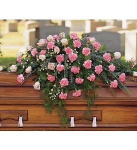 Heavenly Pink Casket Spray in Chicago Ridge�IL, James Saunoris & Sons