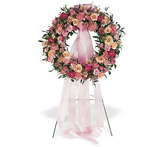 Respectful Pink Wreath in Chicago Ridge�IL, James Saunoris & Sons
