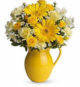 Teleflora's Sunny Day Pitcher of Cheer in Chicago Ridge IL, James Saunoris & Sons