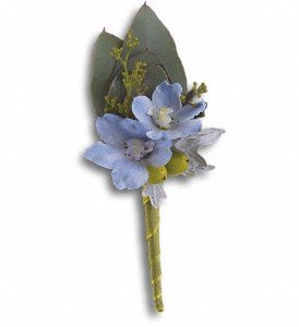 Hero's Blue Boutonniere in Chicago Ridge IL, James Saunoris & Sons