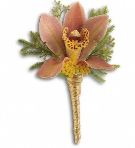 Sunset Orchid Boutonniere in Chicago Ridge IL, James Saunoris & Sons