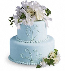 Sweet Pea and Roses Cake Decoration in Chicago Ridge IL, James Saunoris & Sons