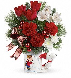 Skating With PEANUTS Mug by Teleflora in Chicago Ridge IL, James Saunoris & Sons