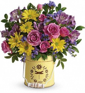 Teleflora's Blooming Pail Bouquet in Chicago Ridge IL, James Saunoris & Sons