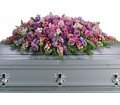 Lavender Tribute Casket Spray in Chicago Ridge IL James Saunoris & Sons
