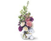 Teleflora's Bear Hug Bear with White Roses, picture