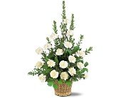 White Simplicity Basket in Chicago Ridge IL, James Saunoris & Sons