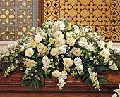Pure White Casket Spray in Chicago Ridge IL, James Saunoris & Sons