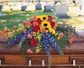 Vibrant Summer Casket Spray in Chicago Ridge IL, James Saunoris & Sons