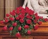 Blooming Red Roses Casket Spray in Chicago Ridge IL, James Saunoris & Sons
